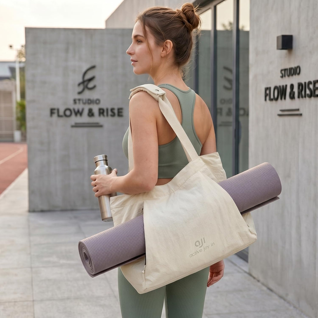 aji Yogatasche, Yoga Tasche mit Nass- und Trockenaufbewahrungstasche und Vielen Fächern, Yogamatte T
