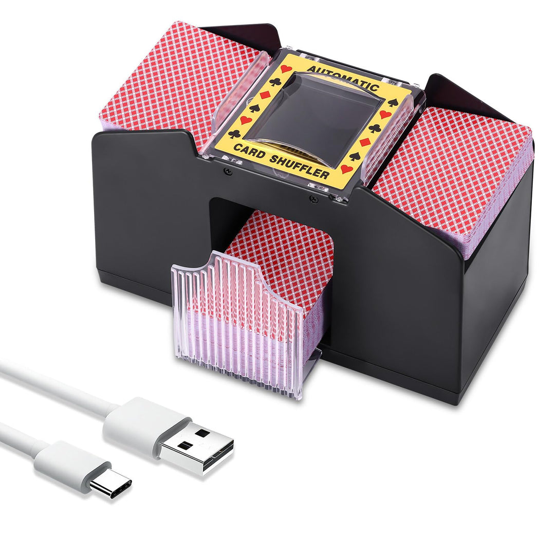 ZONJIE Automatische Elektrischer Kartenmischer für 4 Decks - USB/Batteriebetrieb, EIN-/Zwei-Deck-Kar