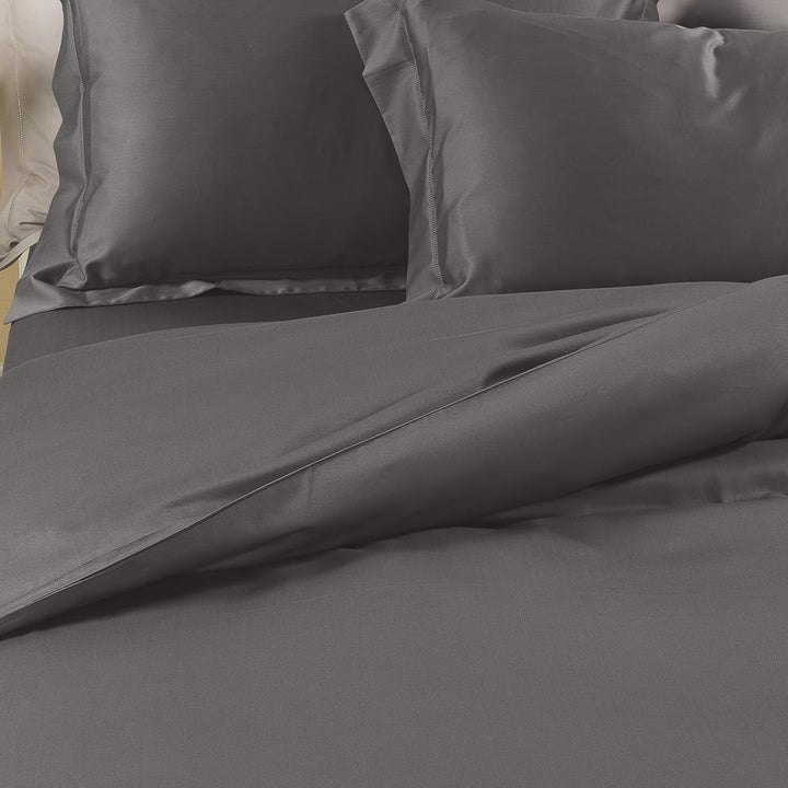 Caleffi Satin Bettwäscheset, Baumwolle, anthrazit, 160 x 190 cm