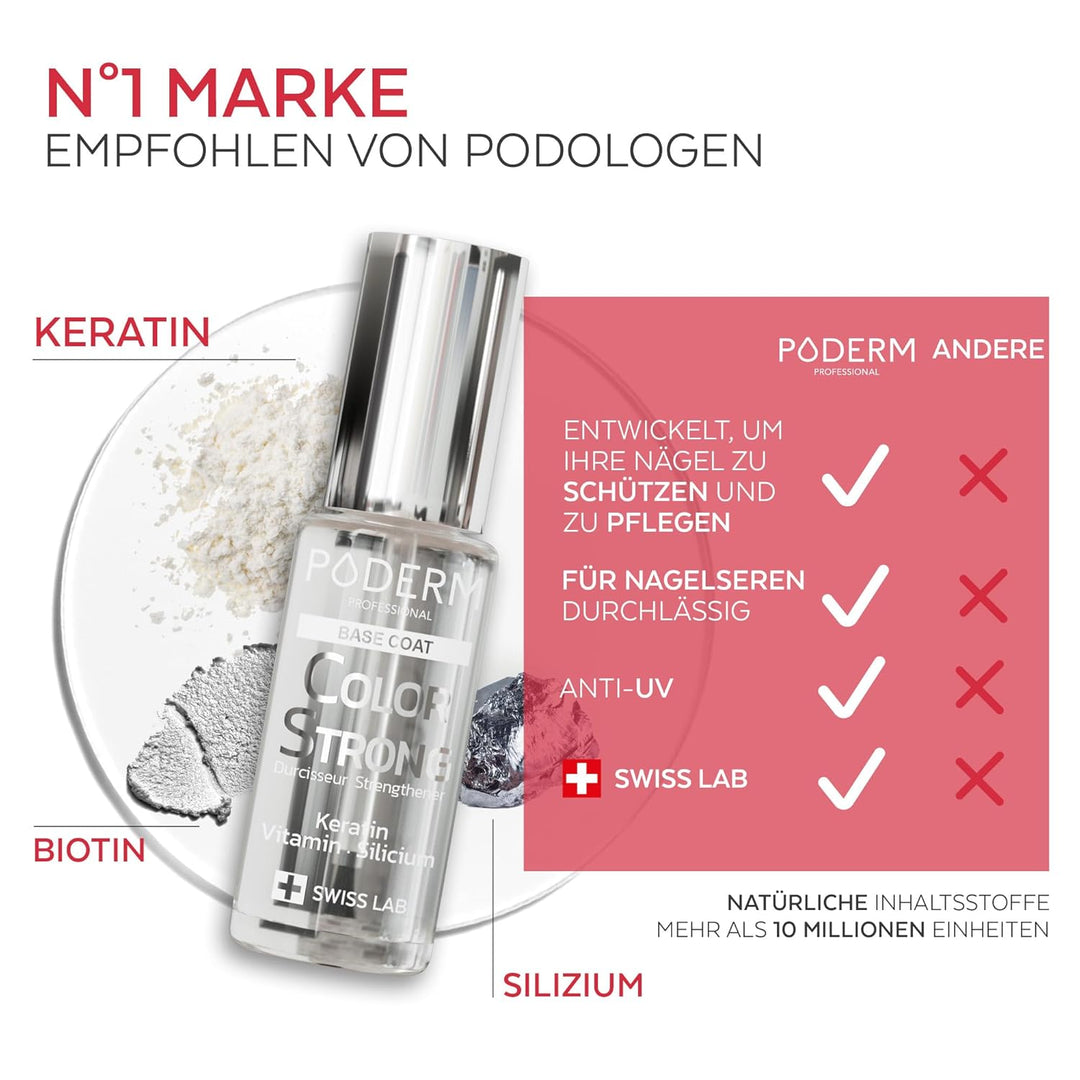 Base Coat Nagelhärter mit Biotin, Silicium, Keratin - Stärkt & Gewährleistet langanhaltende Farben a