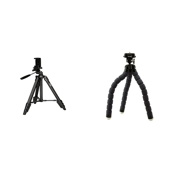Rollei Smartphone Stativ Traveler - Schwarz &amp; Monkey Pod - Biegsames Mini Stativ mit flexiblen Beine