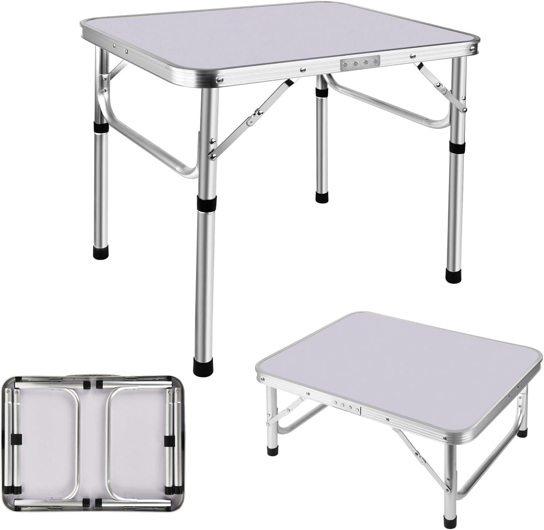 Klapptisch Camping-Picknicktisch 60x45 cm, verstellbare Höhe 26/56cm, Aluminium tragbarer Laptop-Tis