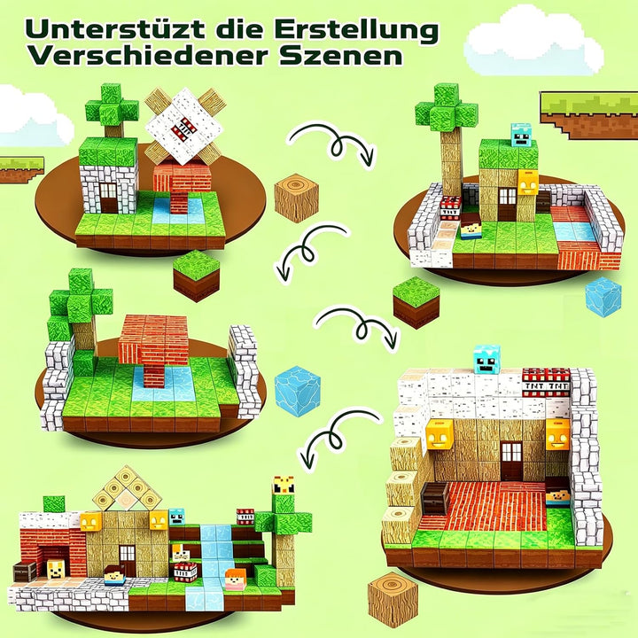 Magnetische Bausteine, Magnetic building blocks,Magnetbausteine Build Mine Magnete Welt Set,Montesso