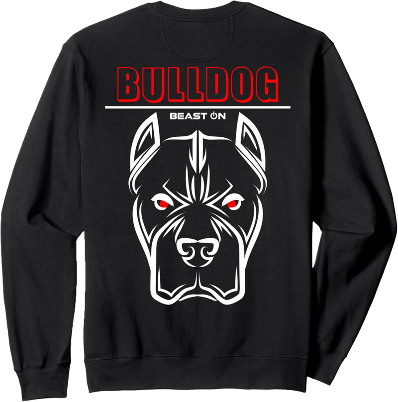 Bulldog Head Print auf der Rückseite rot Fitnessstudio Fitness Workout Tier Sweatshirt