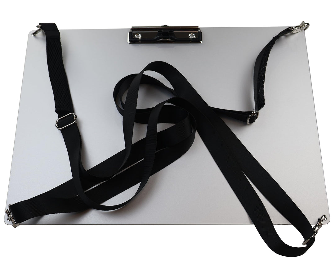 Silbernes Klemmbrett aus Aluminium, Querformat, A3 (32,6 x 44,7 cm), horizontale Klemmbretter mit 2