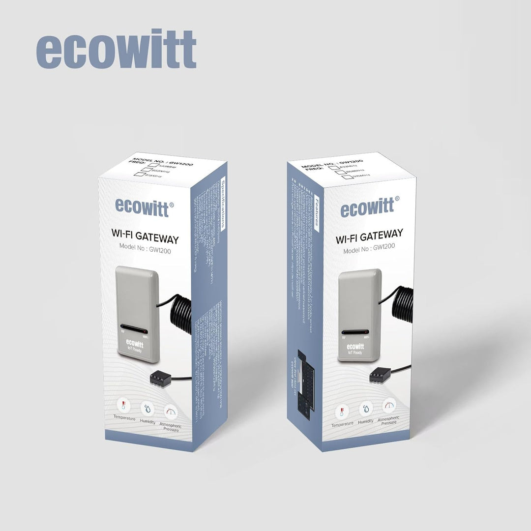 ECOWITT Gateway GW1200 für Wetterstation mit Aussensensor, Innenbereich 3 in 1 Temperatur, Feuchte-