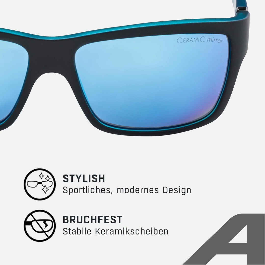 ALPINA KACEY - Verspiegelte und Bruchsichere Sonnenbrille Mit 100% UV-Schutz Für Erwachsene Black Ma