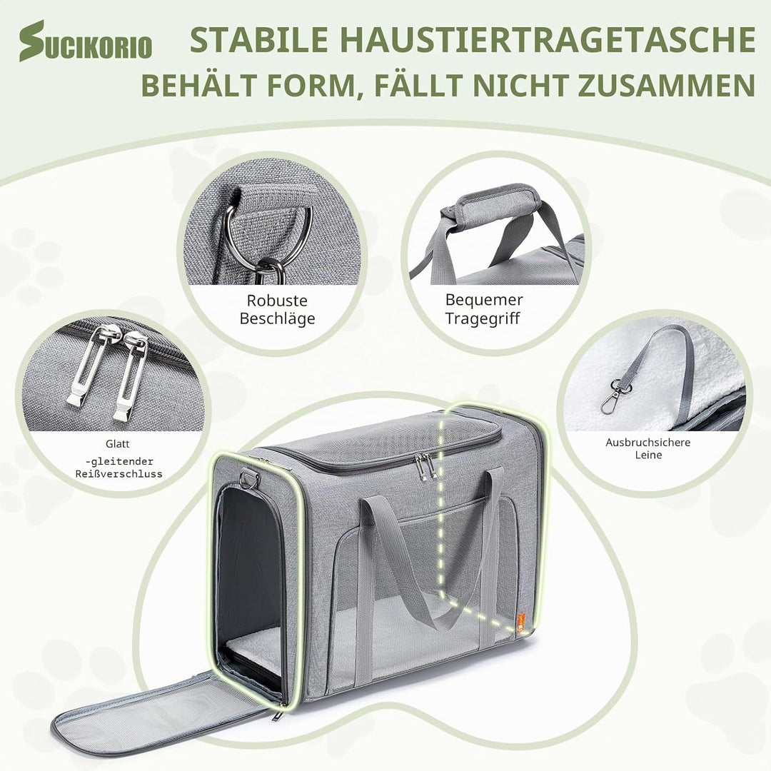 Hundetasche Flugzeug 55x40x23 Eurowings Lufthansa, Faltbare Hundetragetasche mit Faltbar Reisenapf N