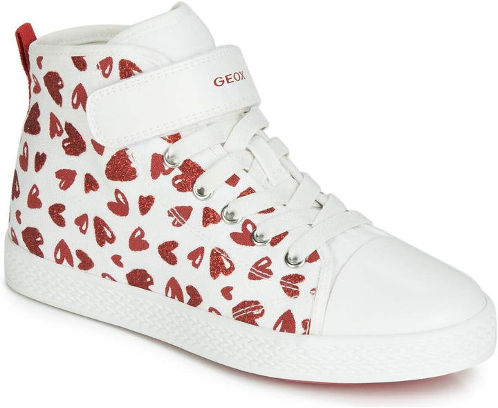 Geox Mädchen Jr Ciak Girl A Sneakers 30 EU Weiss White Red C0050, 30 EU Weiss White Red C0050