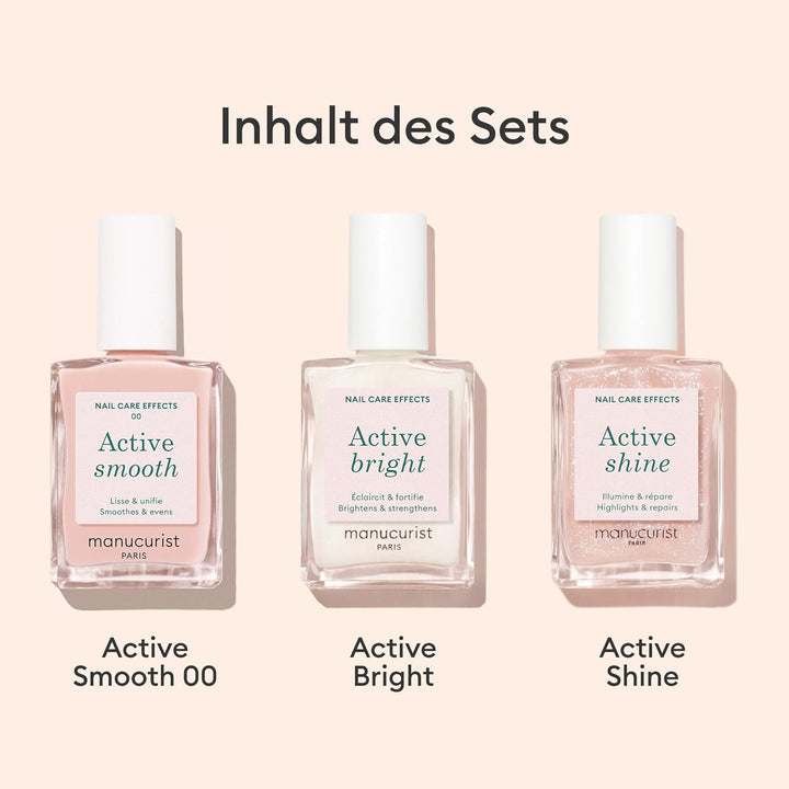 Manucurist Active Icons Trio Nagellack Set – Active Smooth 00, Active Shine, Active Bright Nagellack