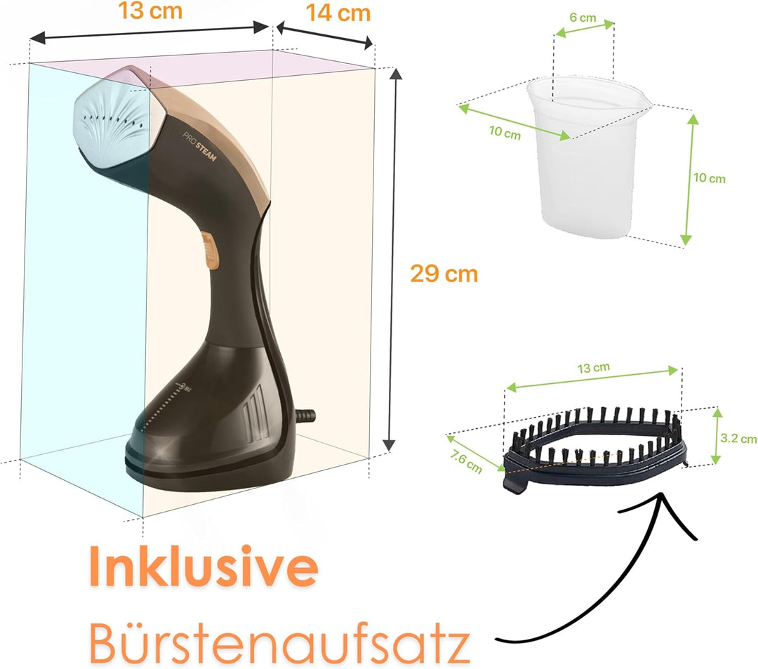 Tragbarer Dampfglätter Kleidung Kompakt Dampfleistung 20g/min Dampfbürste Dampfbügeleisen Hemden Rei