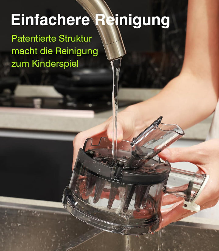 Slow Juicer, Zasmira Neueste Entsafter für Gemüse und Obst mit 120 MM Breitem Einfüllschacht, Hohe S