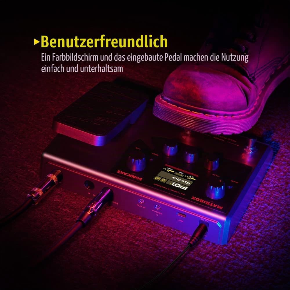 SONICAKE Gitarren Effektpedal Multi-Effekte Prozessor mit Expression Pedal 140 integrierte Effekte 1