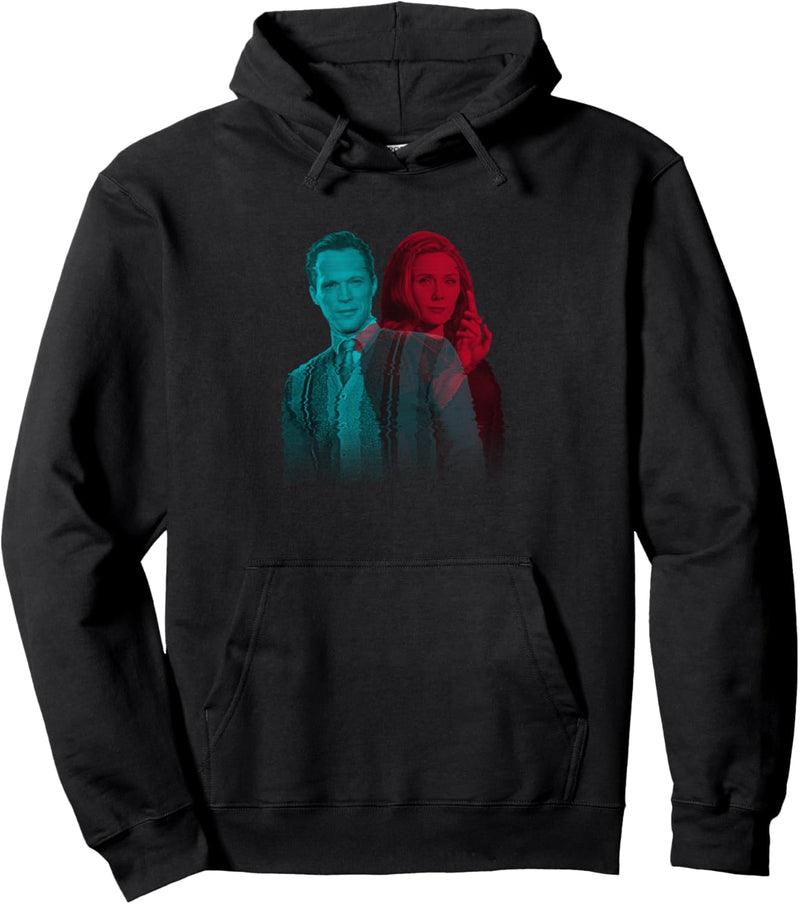 Marvel WandaVision Wanda & Vision 3D Style Glitch Pullover Hoodie