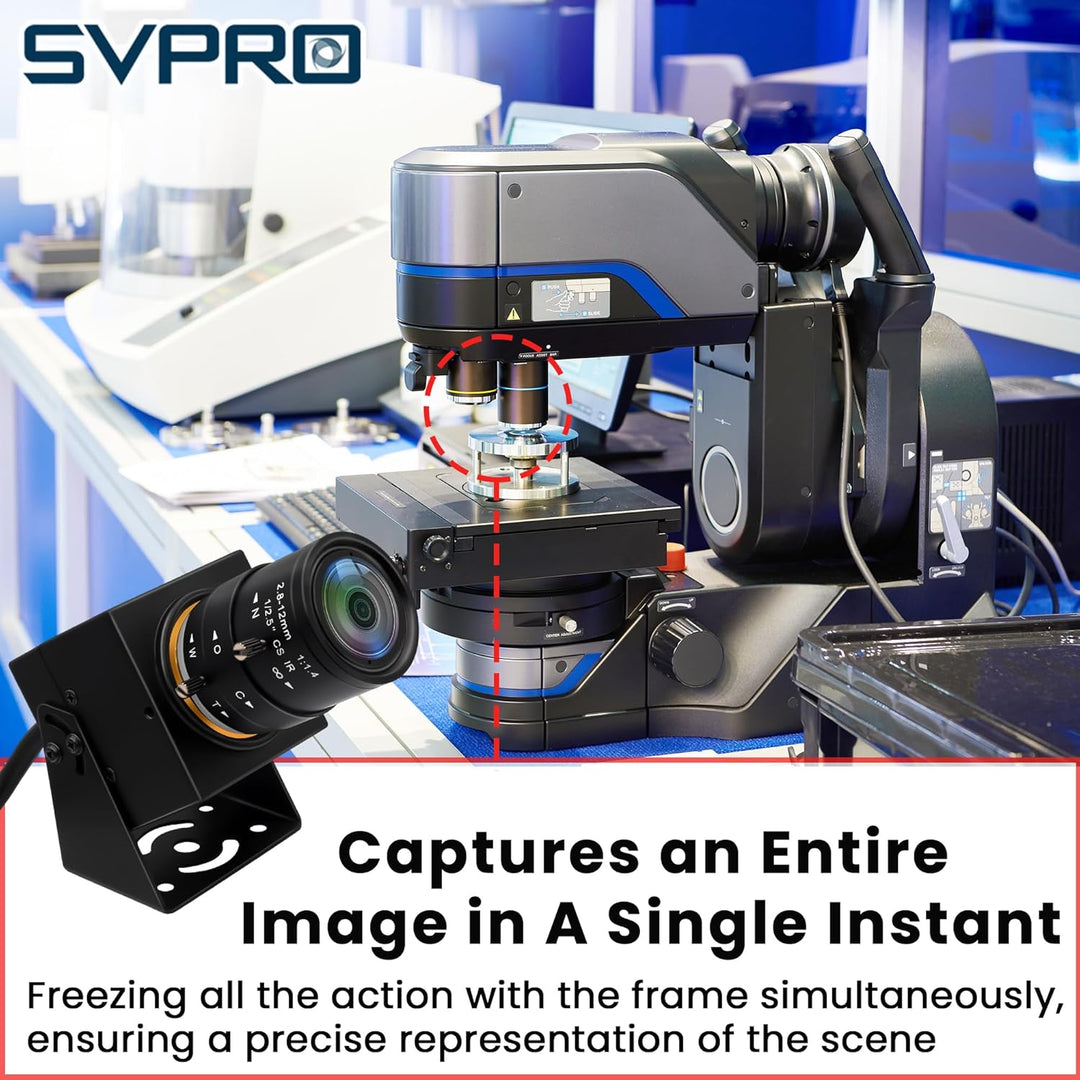 Svpro Global Shutter USB Kamera 2MP 90FPS Hochgeschwindigkeitskamera mit 2.8-12mm Zoomobjektiv, manu