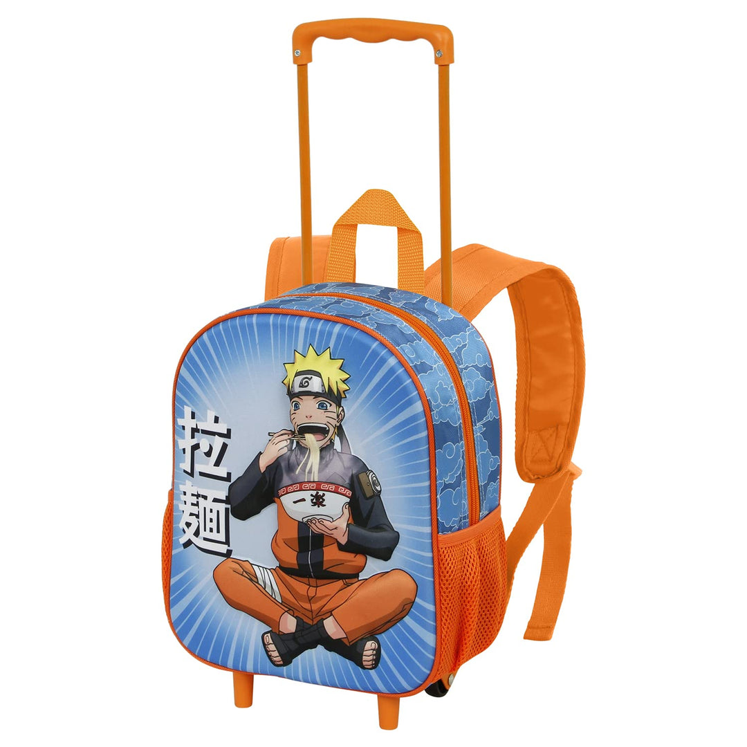 Naruto Ramen-Kleiner 3D Rucksack mit Rädern, Blau
