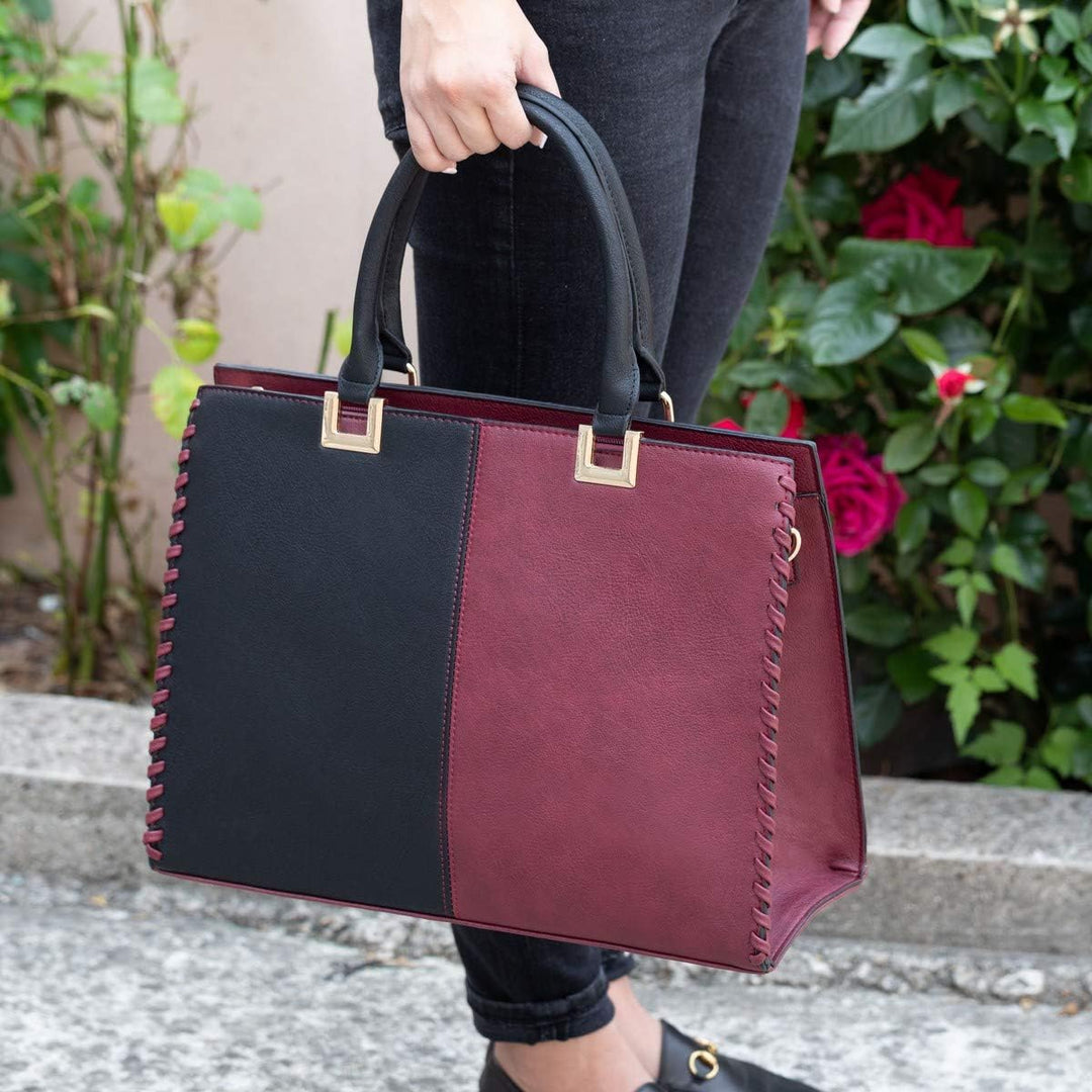 CRAZYCHIC - Damen Grosse Mehrfarbig Handtasche - Frauen Large Tote Shopper PU Leder - Schule Arbeit