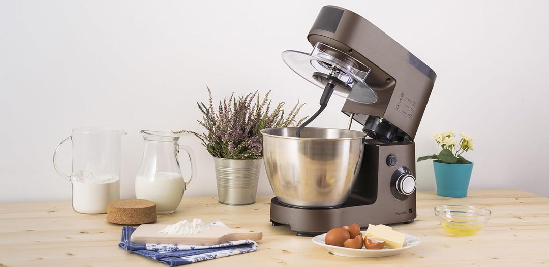 G21 Küchenmaschine Promesso Braun, 1.500 Watt, 3 in 1 Küchenmaschine, Mixer, Fleischwolf, komplettes