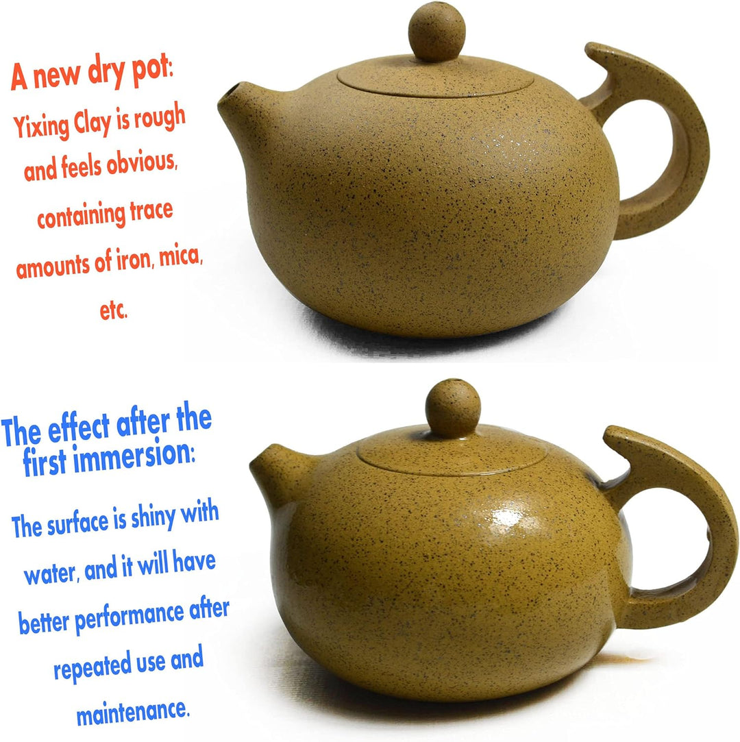 Yixing Teekanne, 237 ml, chinesischer Zisha-Tee, Xishi-Töpfe, natürlicher Zini gelber Schlamm (schwa