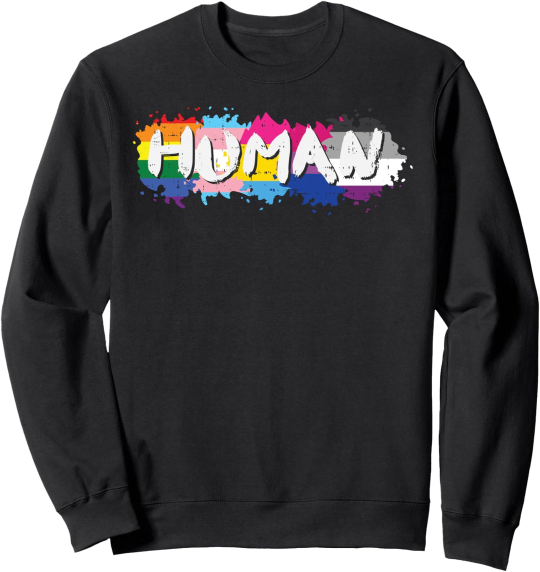 Human LGBT Pride Ally Gay Trans Pansexual Lesbian Asexual Sweatshirt