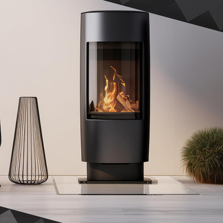 BIJON Glasplatte Rechteck für Kaminofen mit Dichtlippe, Glasbodenplatte - Funkenschutzplatte Glas mi