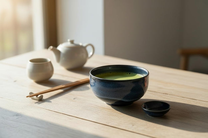 Matcha Bowl aus Porzellan – Made in Japan – 400 ml – Japanische Matcha Schale für Tee – Tee-Becher,