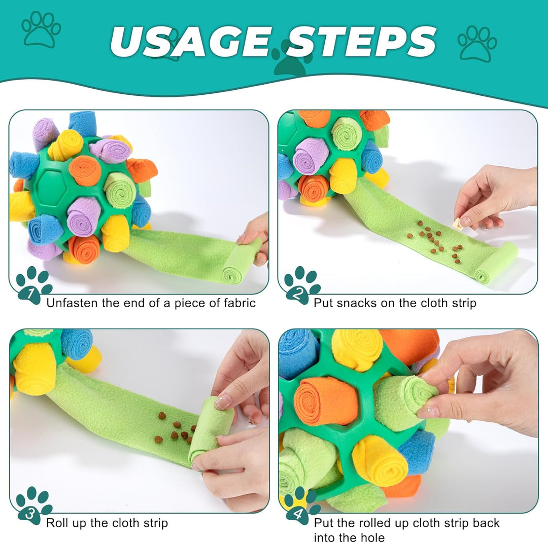 Schnüffelball für Hunde Interaktiver Schnüffelteppich Puzzle Spielzeug Tragbarer Slower Food Trainin