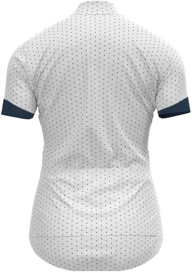Odlo Damen Essentials_411961 Radtrikot mit Reissverschluss (1er Pack) M White - Blue Wing Teal, M Wh