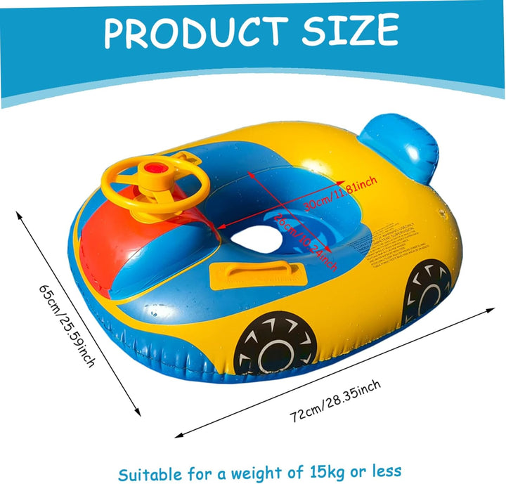 Baby aufblasbarer Pool Float Schwimmen Schwimmboot mit Lenkradhorn für Kinder Kleinkind aufblasbare
