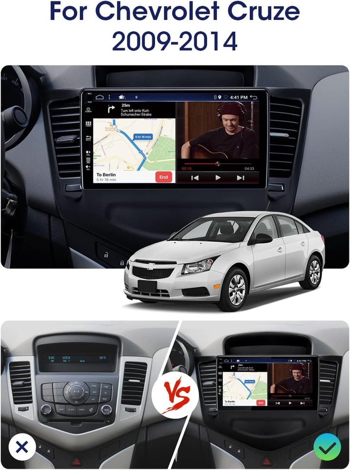 JOYX Android 12 Autoradio mit IPS 2.5D Passt für Chevrolet Cruze (2009-2014) - Rückfahrkamera Canbus