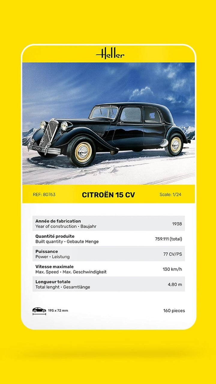Heller 80763 Modellbausatz Citroën 15 CV