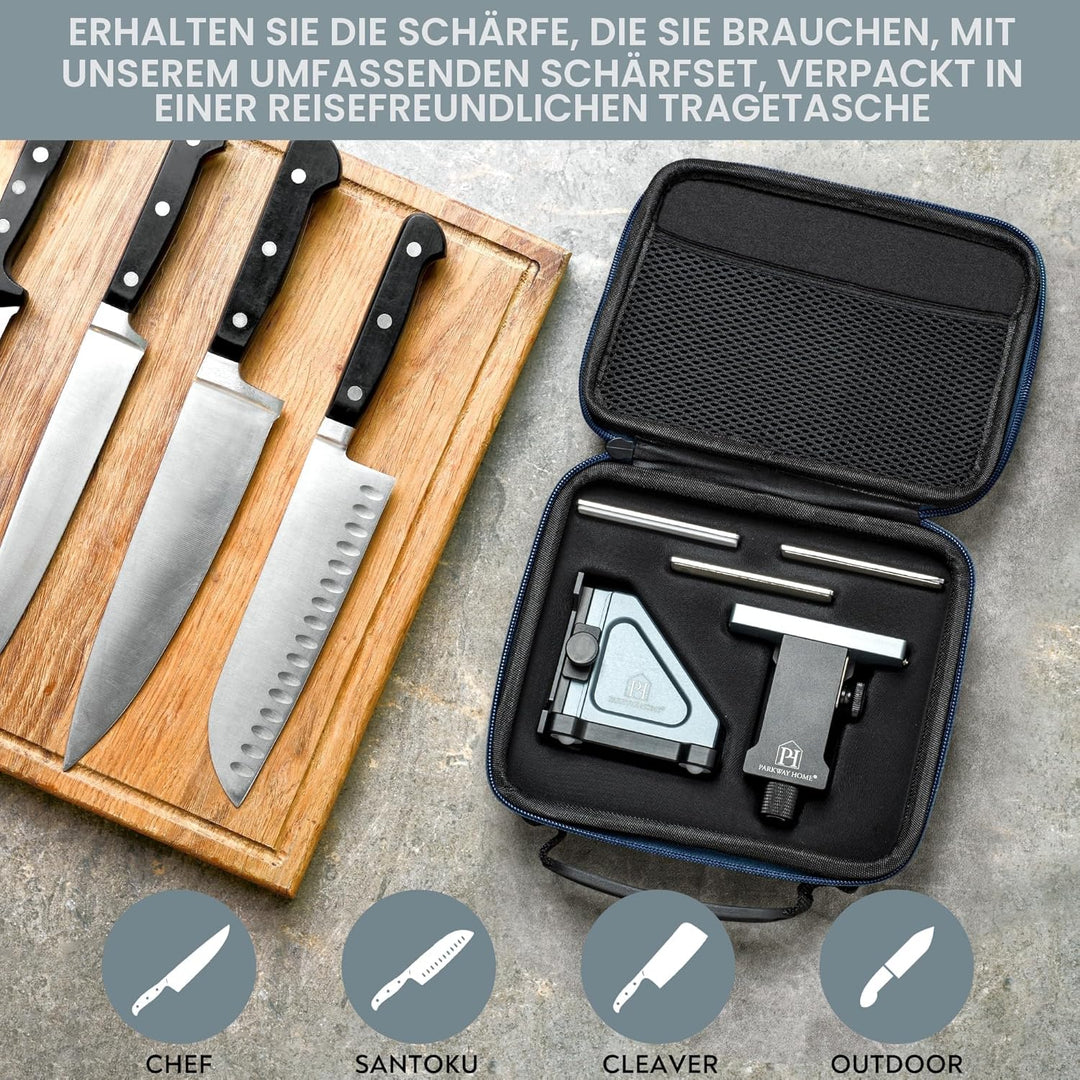 Original verstellbares Rollmesserschärfer-Set: verstellbare Höhe, 10 ° bis 40 ° für 30 Winkeloptione