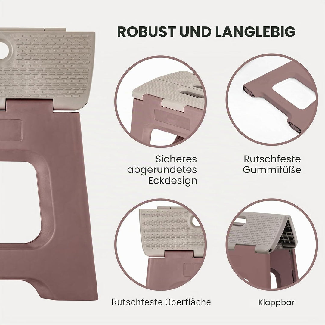 Vigar Klapphocker, Braun, 27 cm Braun und Grau 27 cm, 1-Step, Braun und Grau 27 cm, 1-Step