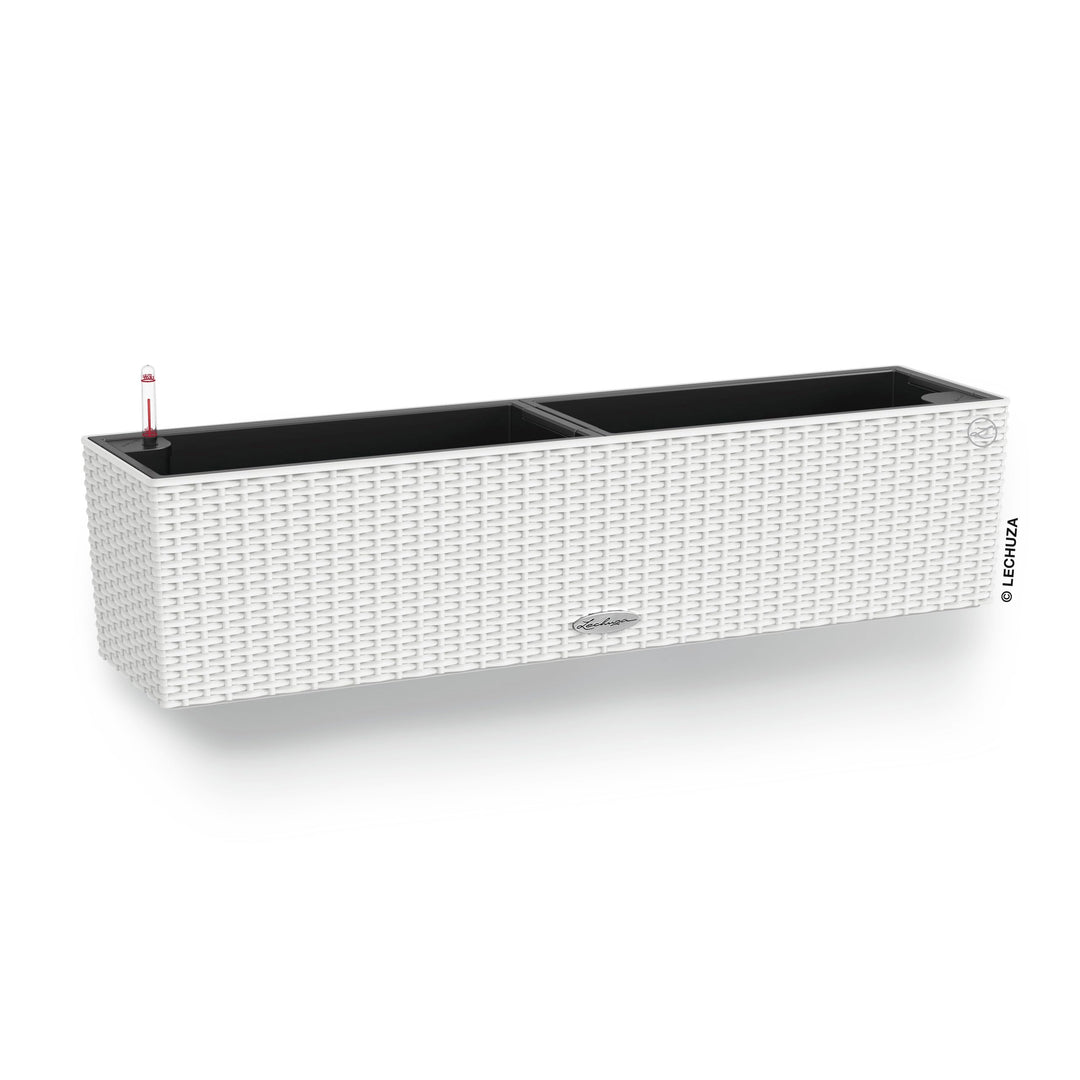 LECHUZA BALCONERA Cottage 80 weiss 15610 Pflanzgefäss mit Erd-Bewässerungs-System 79x19x19 cm Weiss,