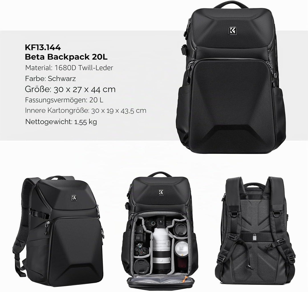 K&amp;F CONCEPT Kamerarucksack, Fotorucksack Wasserdicht Spiegelreflex DSLR Camera Bag für Spiegelreflex