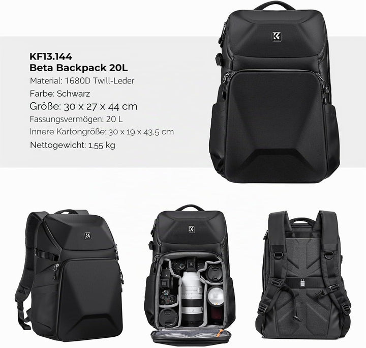 K&amp;F CONCEPT Kamerarucksack, Fotorucksack Wasserdicht Spiegelreflex DSLR Camera Bag für Spiegelreflex