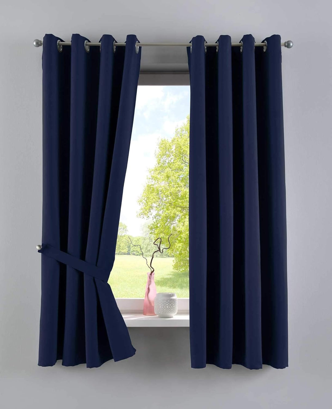 Gardinenbox Vorhänge Blickdicht »Newyork« Blau HxB 245x295 cm 2er-Pack Thermo-Gardinen Verdunkelungs