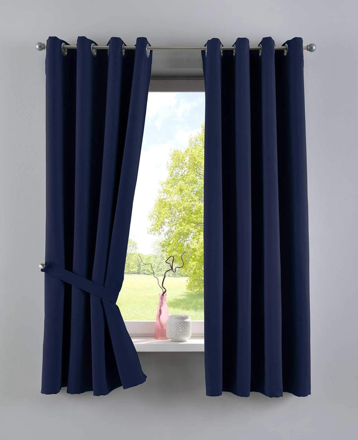 Gardinenbox Vorhänge Blickdicht »Newyork« Blau HxB 245x295 cm 2er-Pack Thermo-Gardinen Verdunkelungs