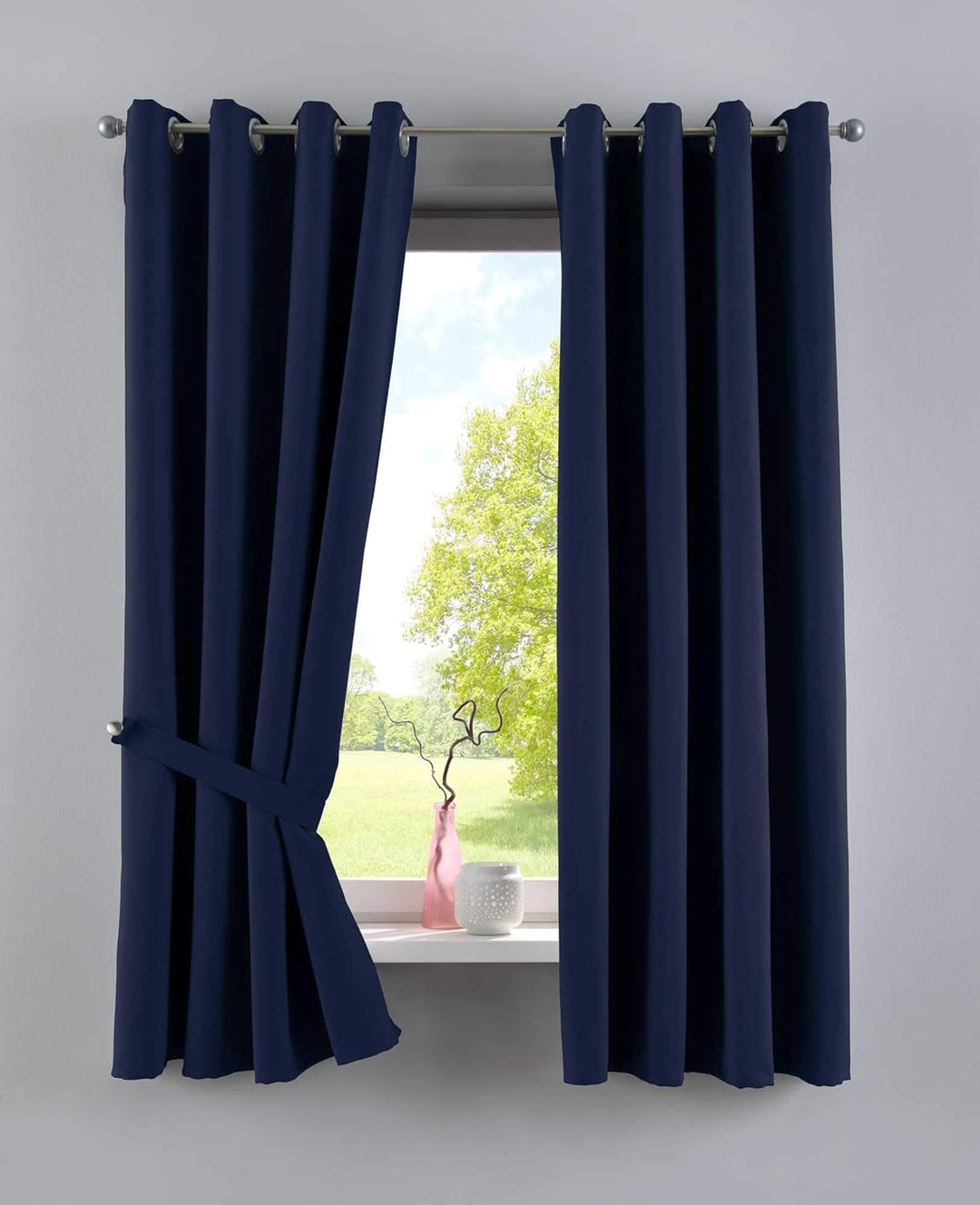 Gardinenbox Vorhänge Blickdicht »Newyork« Blau HxB 245x140 cm 2er-Pack Thermo-Gardinen Verdunkelungs