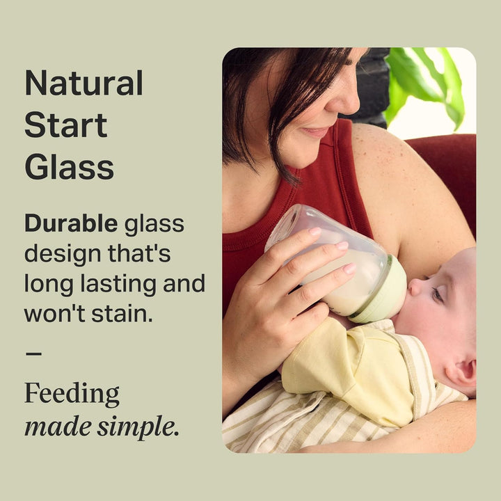 Tommee Tippee Babyflaschen aus Glas, Closer to Nature Newborn Starterset, Natürlich Geformter Trinks