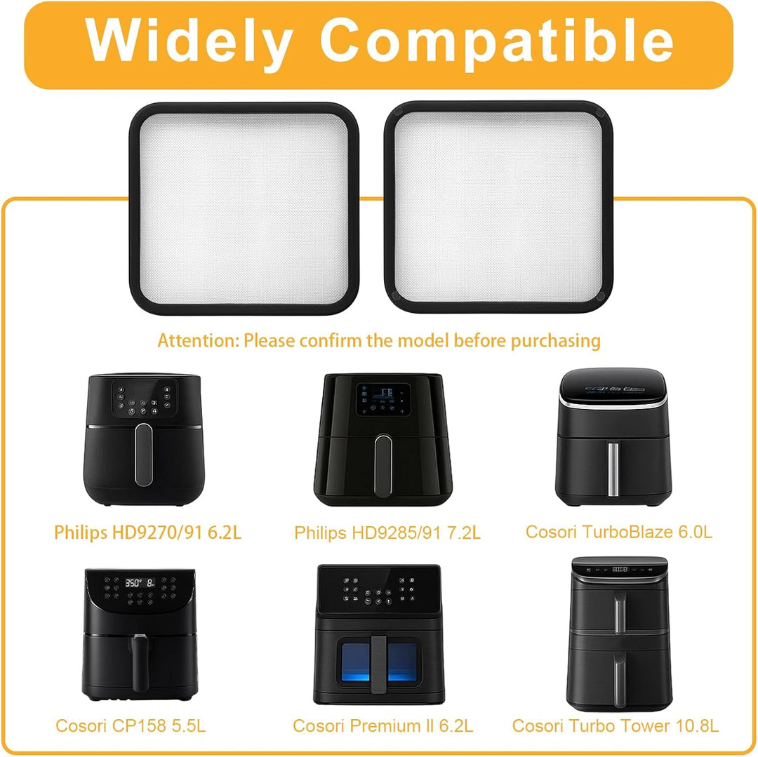 2Pcs Spritzschutz für Cosori Airfryer Heissluftfritteuse CP158 5,5L, TurboBlaze 6,0L, Premium Il 6,2