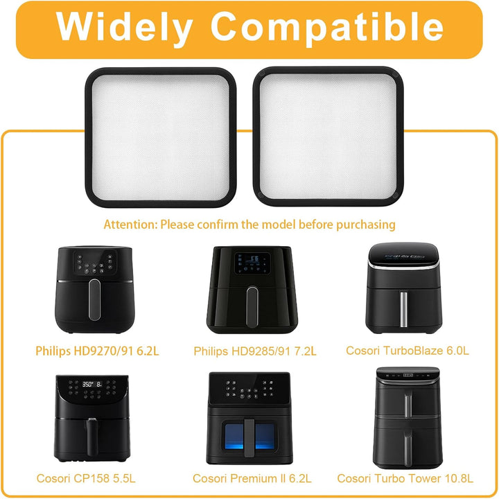 2Pcs Spritzschutz für Cosori Airfryer Heissluftfritteuse CP158 5,5L, TurboBlaze 6,0L, Premium Il 6,2