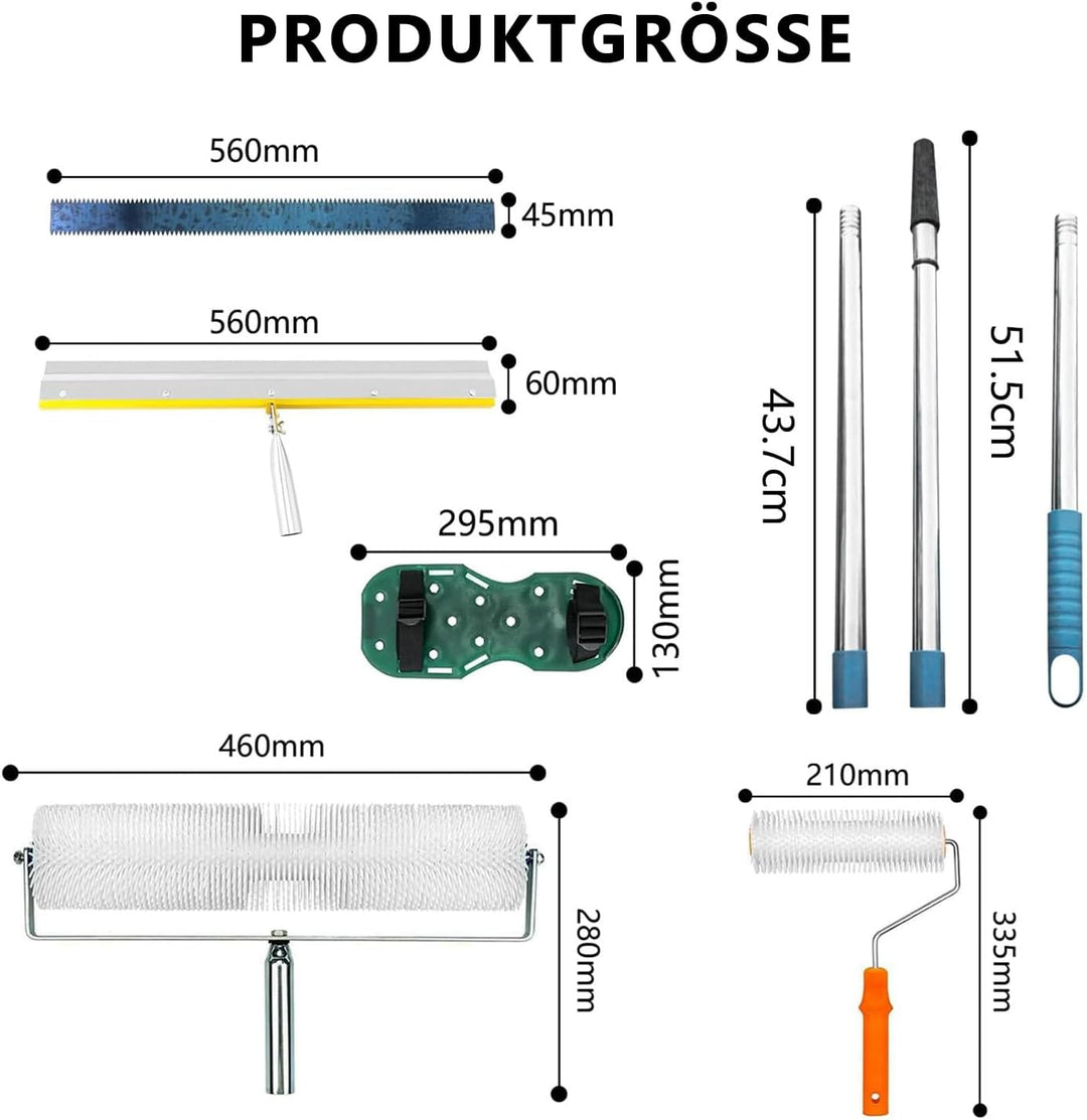 Bodenbeschichtung Entlüftungsroller Set, Entlüftungswalze Ausgleichsmasse für Boden, Profi Entlüftun
