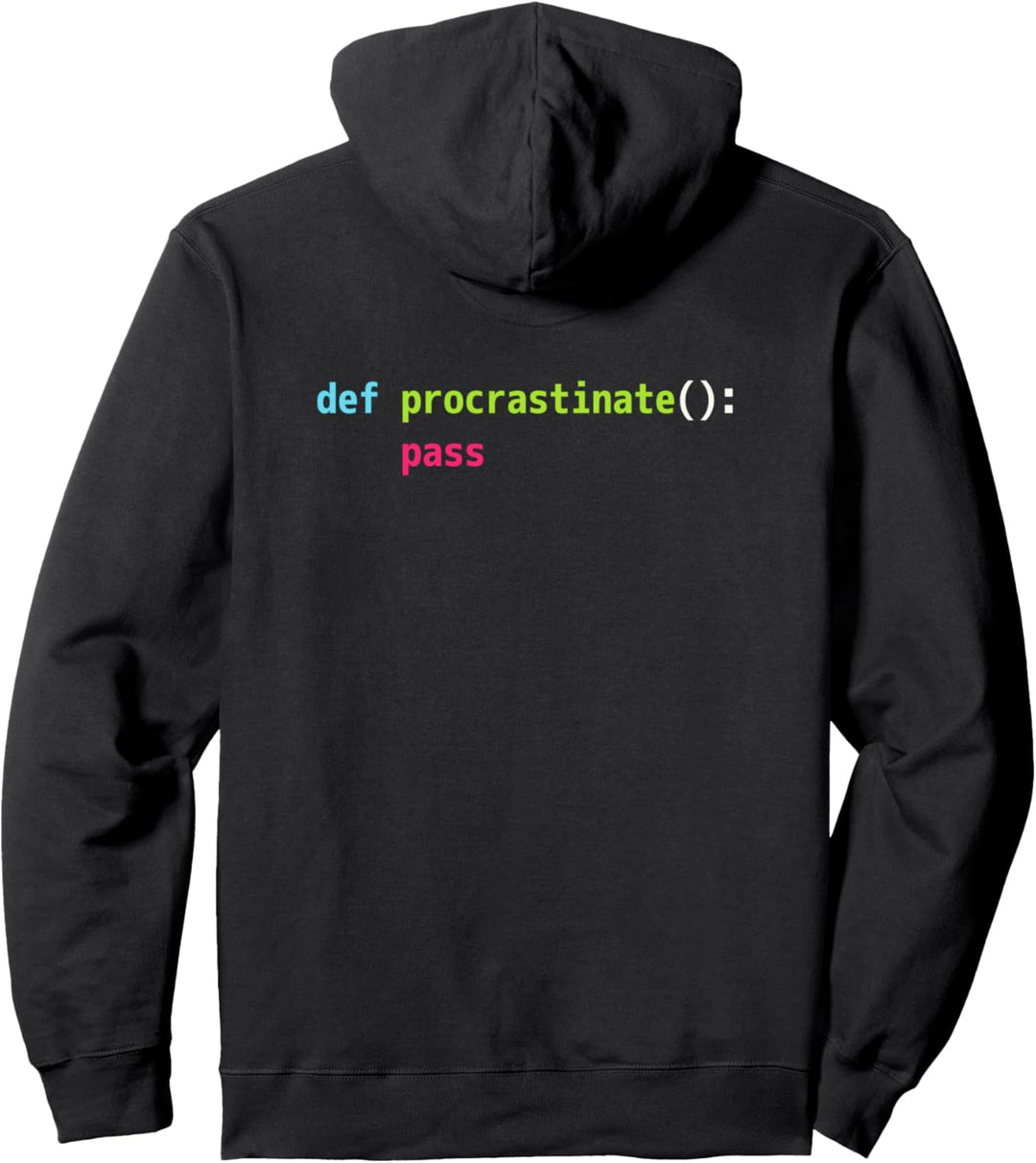 Lustiges Python Programmierer Design def procrastinate pass Pullover Hoodie