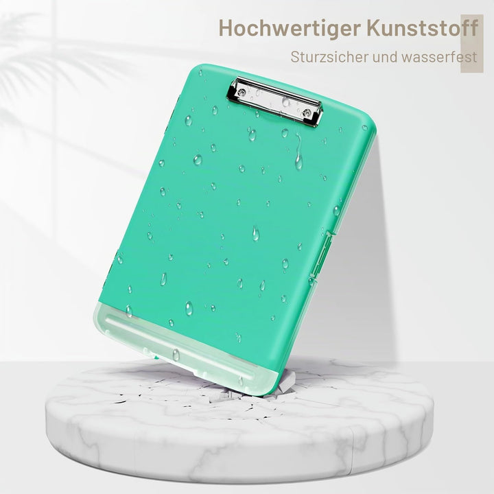 Piasoenc Klemmbrett mit Aufbewahrung, tragbare Büro-Klemmbrett-Aufbewahrungsbox, Grösse 36.7x24.9x3.