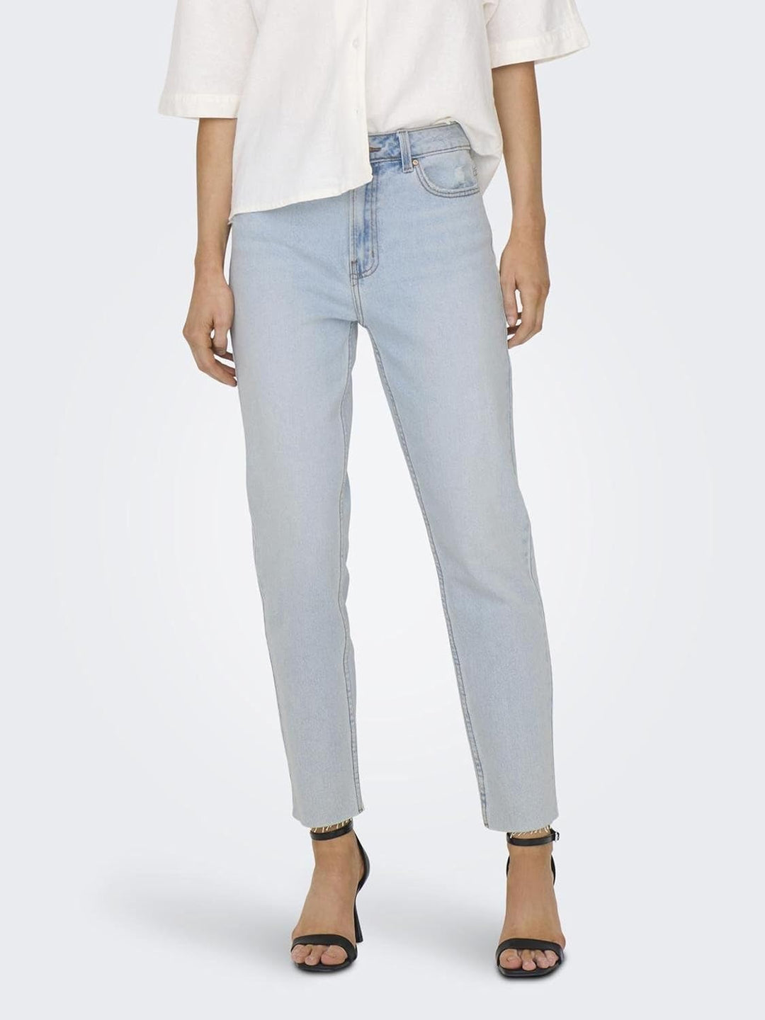 ONLEMILY HW STR RAW CR AK MAS440 NOOS 26W / 30L Light Blue Denim, 26W / 30L Light Blue Denim