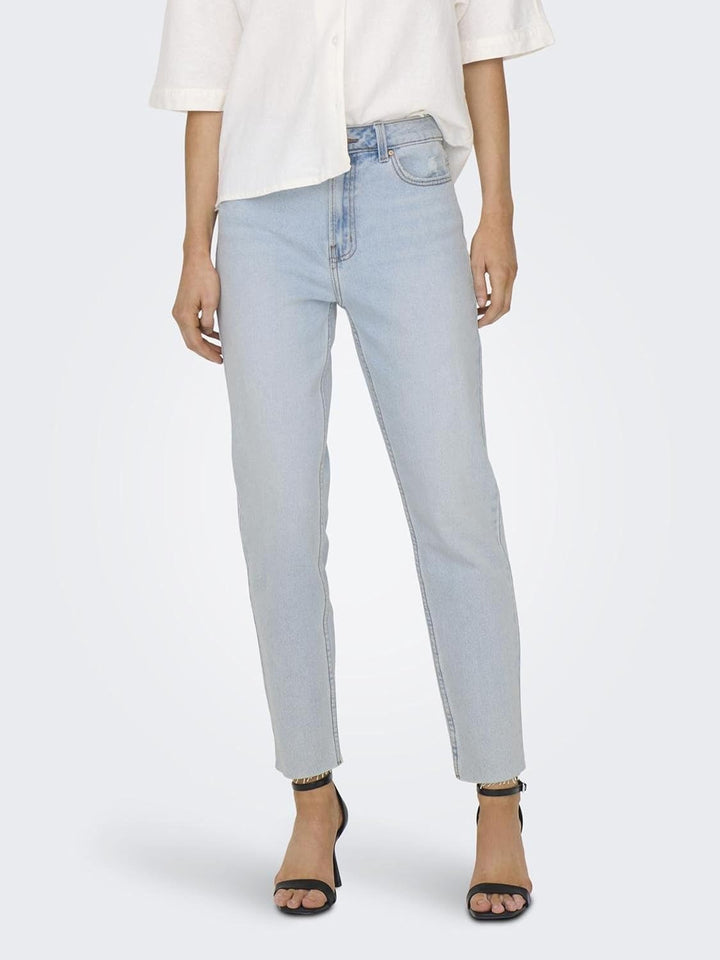 ONLEMILY HW STR RAW CR AK MAS440 NOOS 26W / 30L Light Blue Denim, 26W / 30L Light Blue Denim