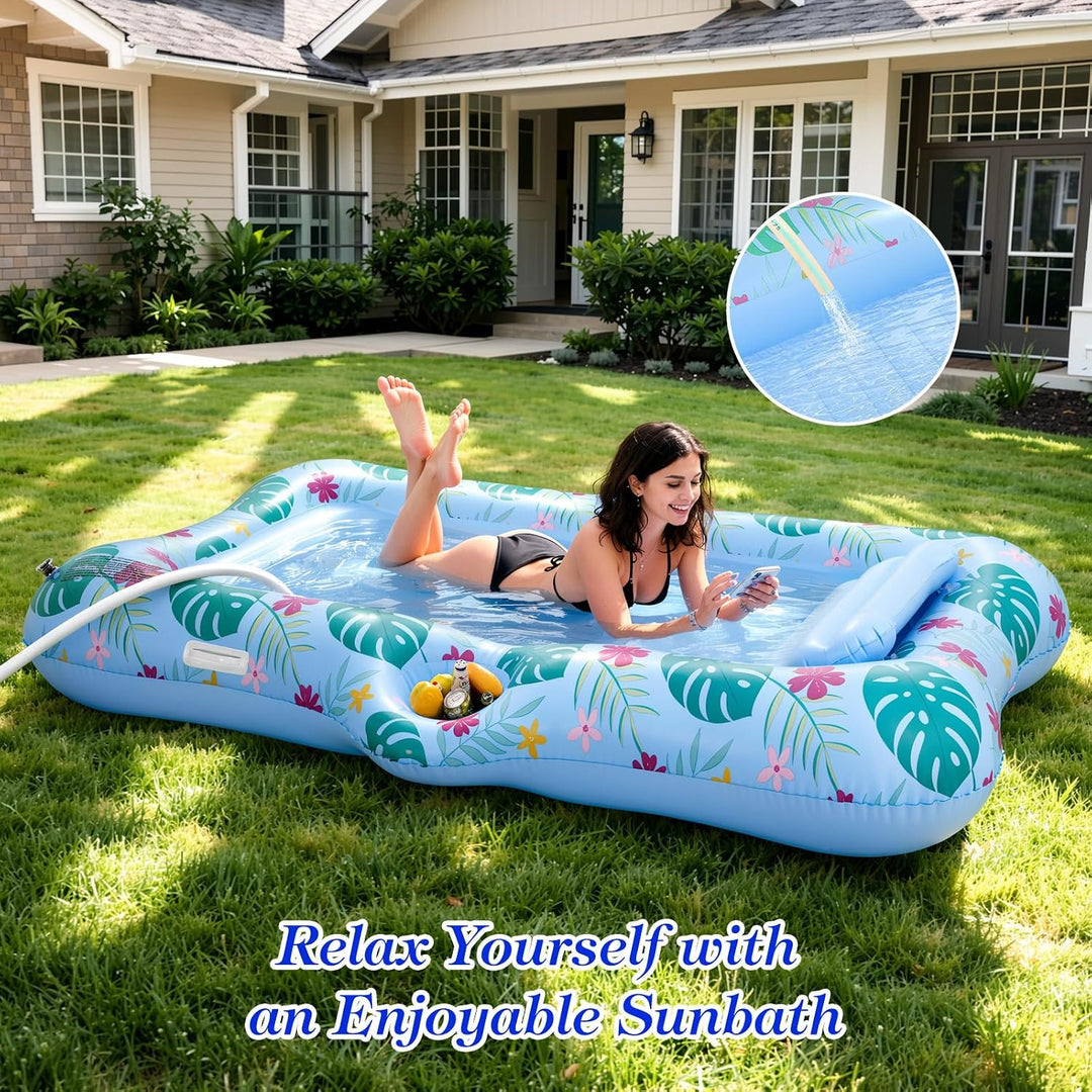 MoKo Tanning Pool Luftmatratze | Tannng Bed mit Getränkehalter, Loungesessel, Bräunungspool, Gross S