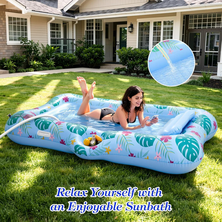 MoKo Tanning Pool Luftmatratze | Tannng Bed mit Getränkehalter, Loungesessel, Bräunungspool, Gross S