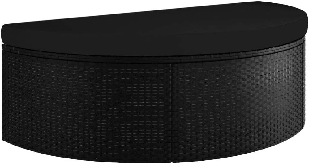 TEWTX7 Outdoor Poly Rattan Gartensofa 2-Sitzer mit Sonnenschirm Gartenmoebel Sonneninsel Rattansofa